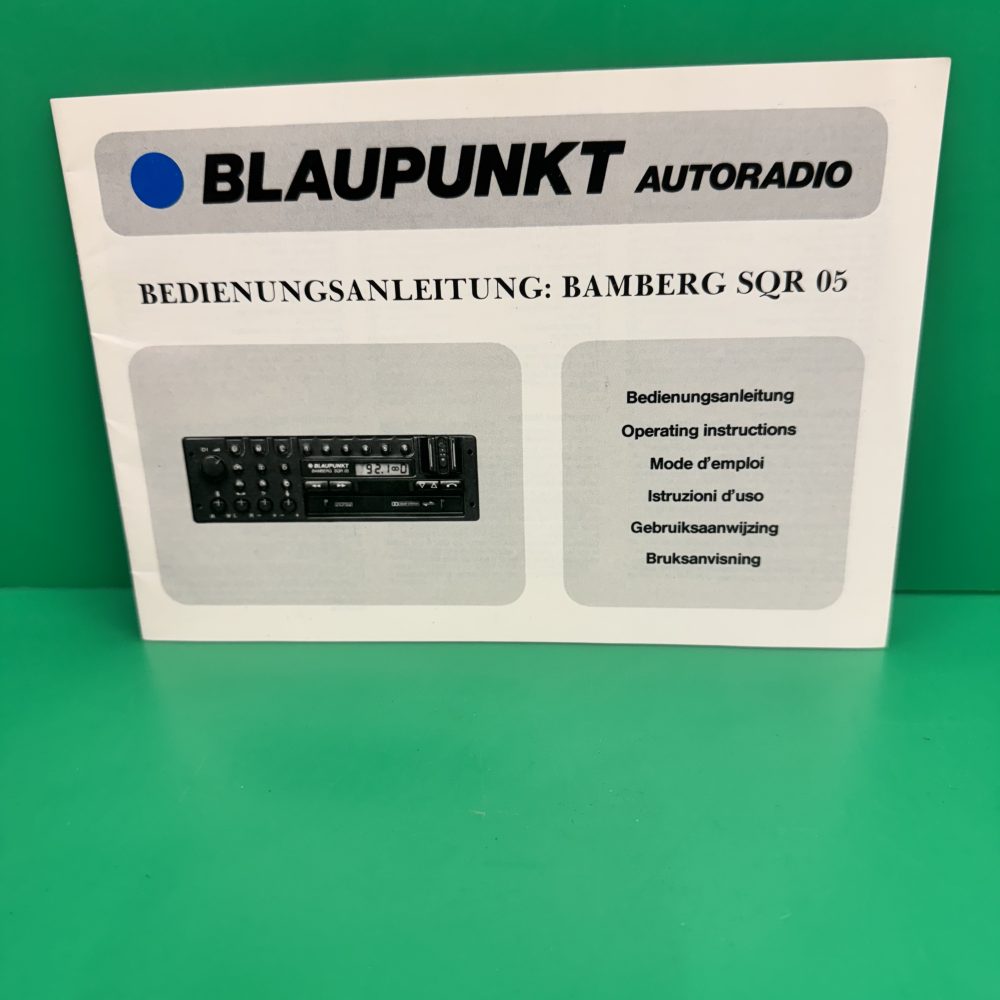 Blaupunkt Bamberg Sqr05  Car Radio Stereo Genuine Instruction Manual