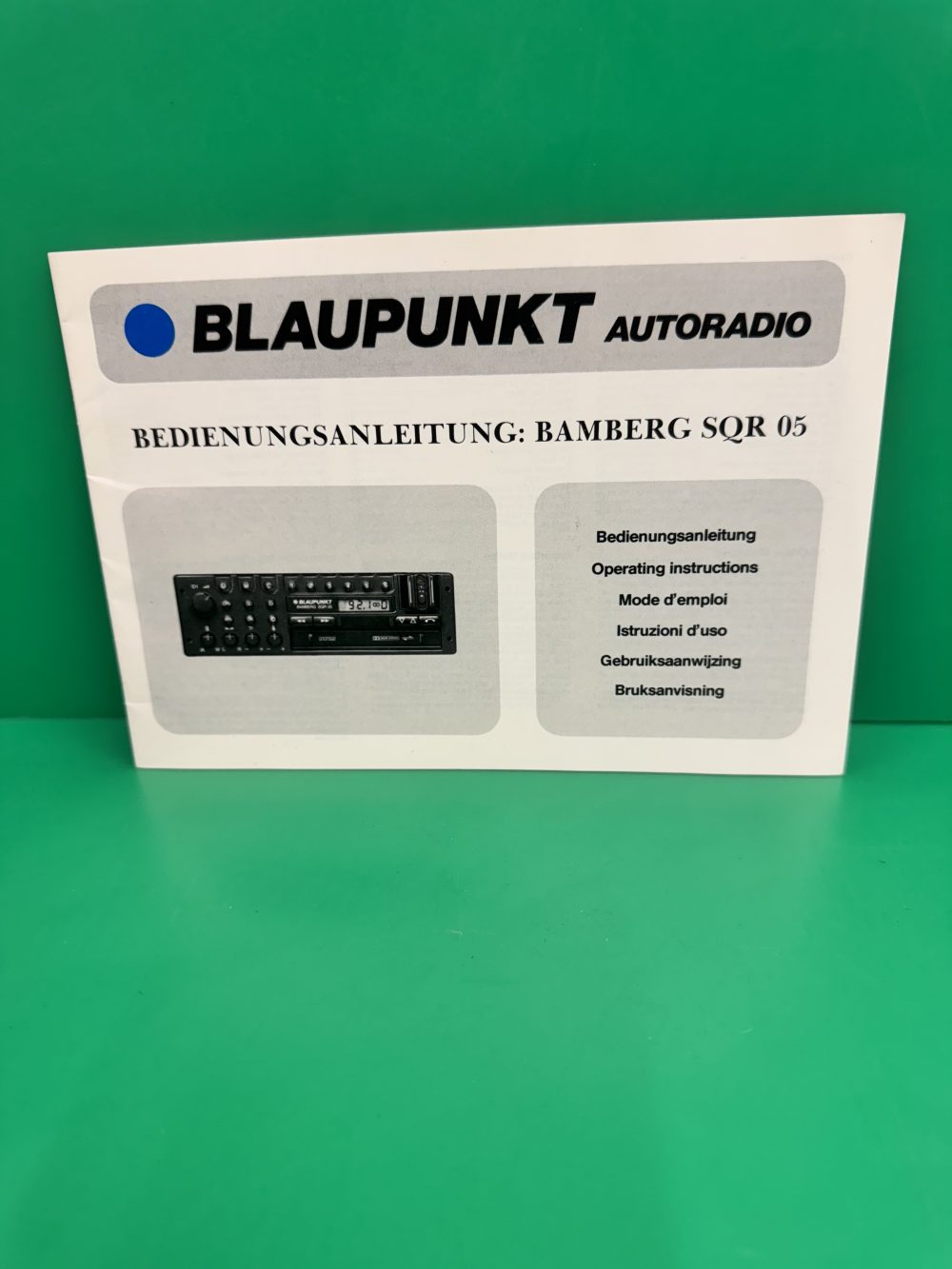 Blaupunkt Bamberg Sqr05  Car Radio Stereo Genuine Instruction Manual