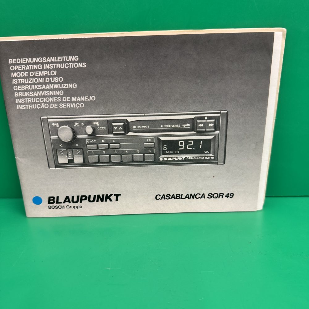 Blaupunkt Casablanca Sqr49  Car Radio Stereo Genuine Instruction Manual