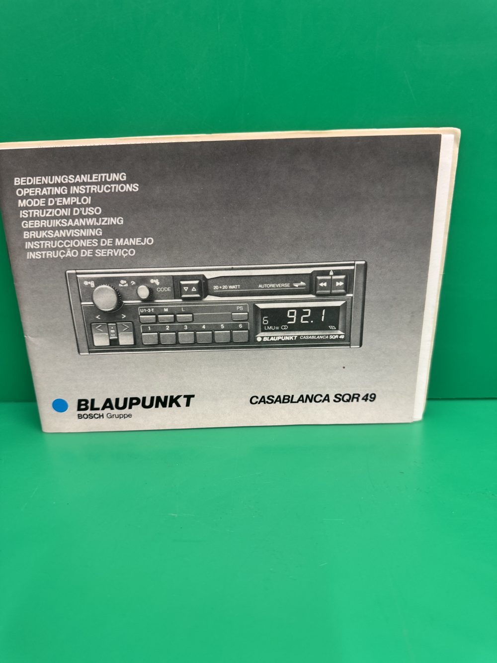 Blaupunkt Casablanca Sqr49  Car Radio Stereo Genuine Instruction Manual