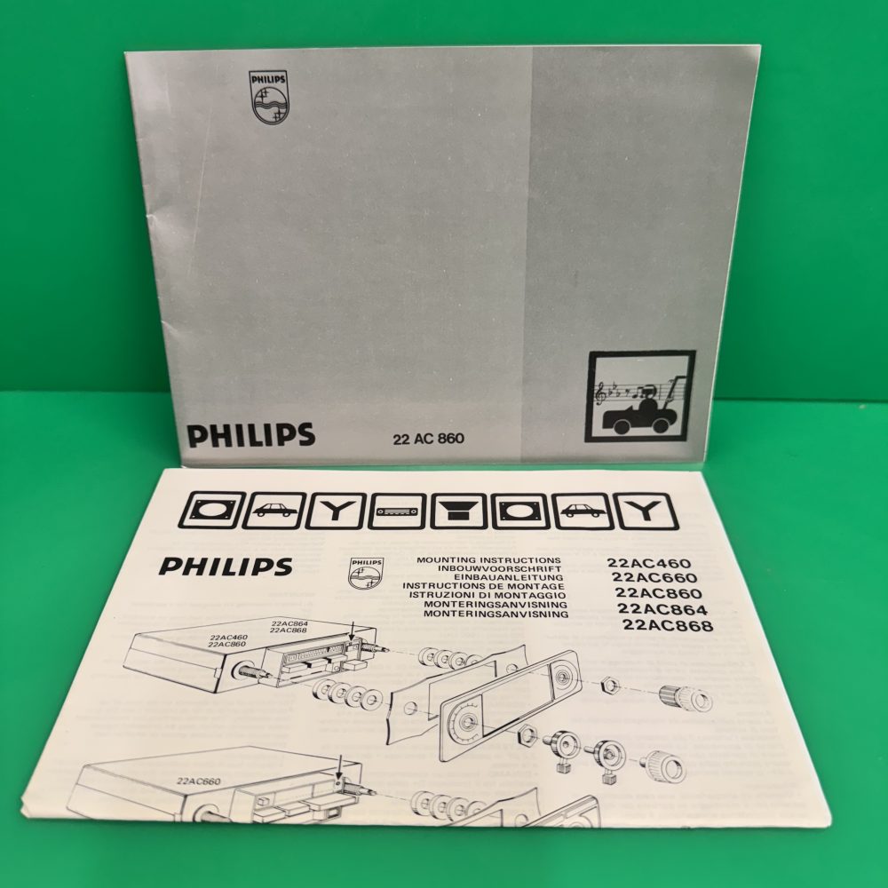 Philips 22ac860 Car Radio Stereo Genuine Instruction Manual
