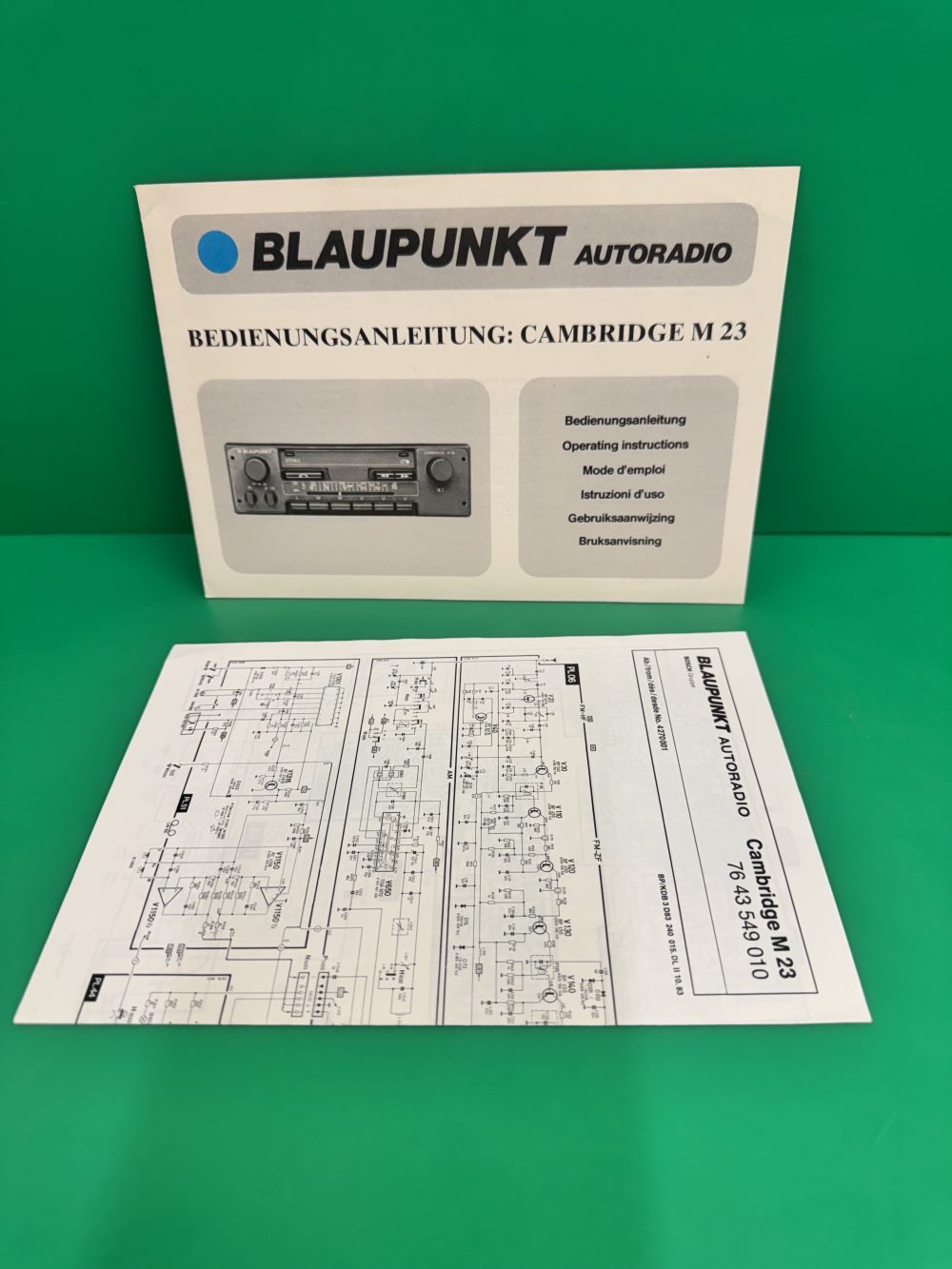 Blaupunkt Cambridge M23 Car Radio Stereo Genuine Instruction Manual