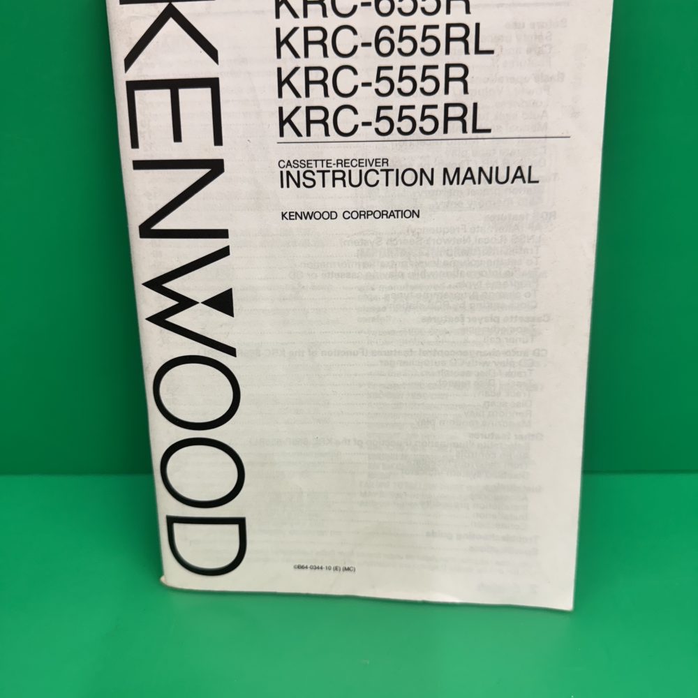 Kenwood Krc-555 Krc-655 Car Radio Stereo Genuine Instruction Manual