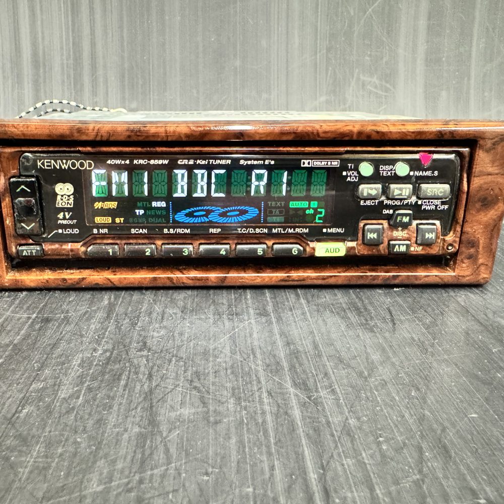 Old Kenwood Mask Car Radio Stereo Cassette Player Krc-859w RARE wood version