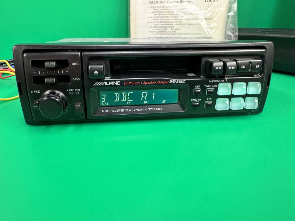 Alpine 7510r Car Radio Stereo Cassette Player Model with Green Illumination boxed - Image 3