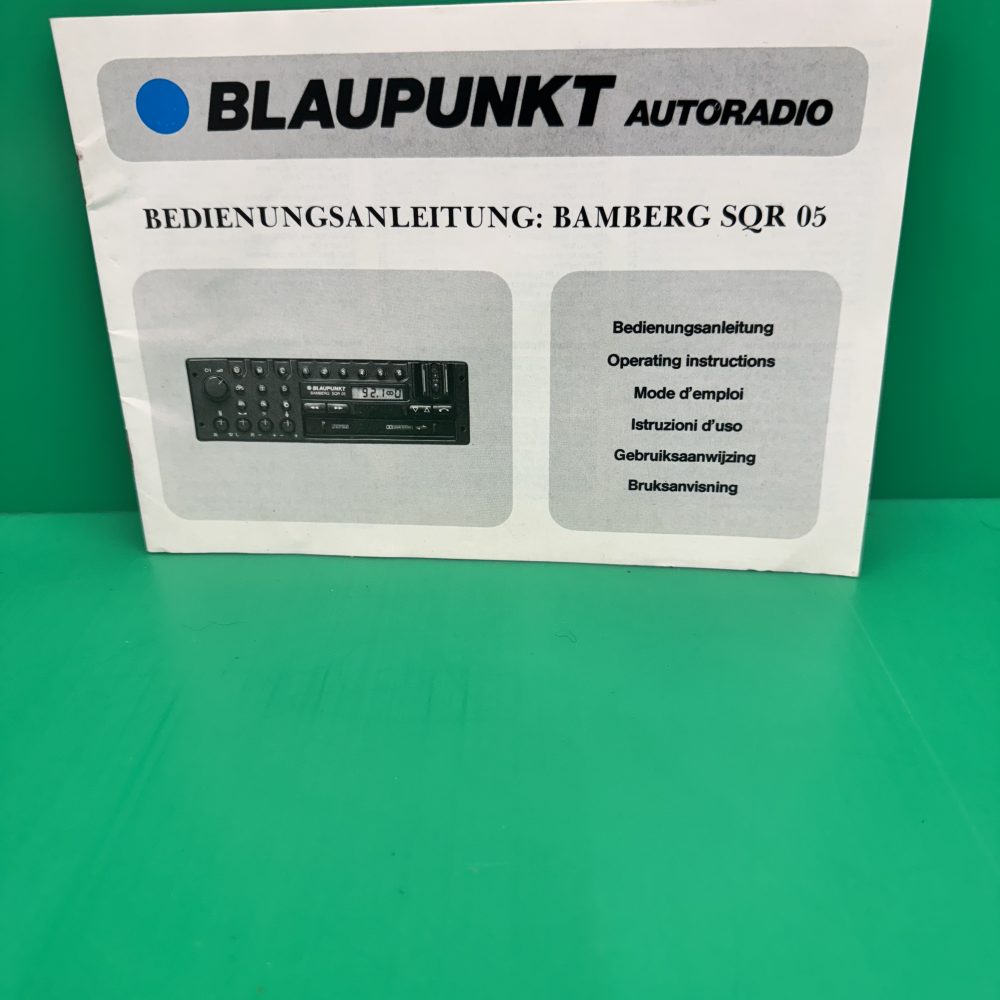 Blaupunkt Bamberg SQR 05 Car Radio Stereo Genuine Instruction Manual
