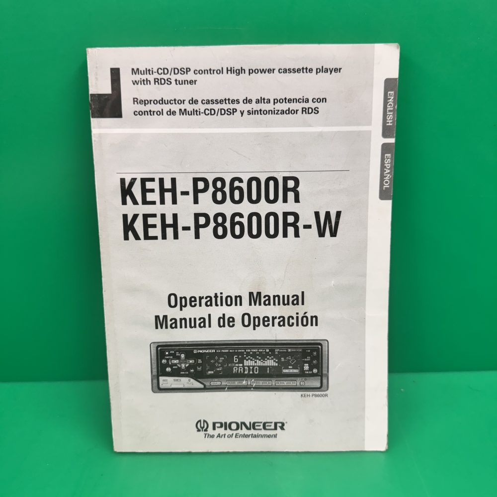 Pioneer Keh-P8600r Keh-P8600r-w Car Radio Stereo Genuine Instruction Manual