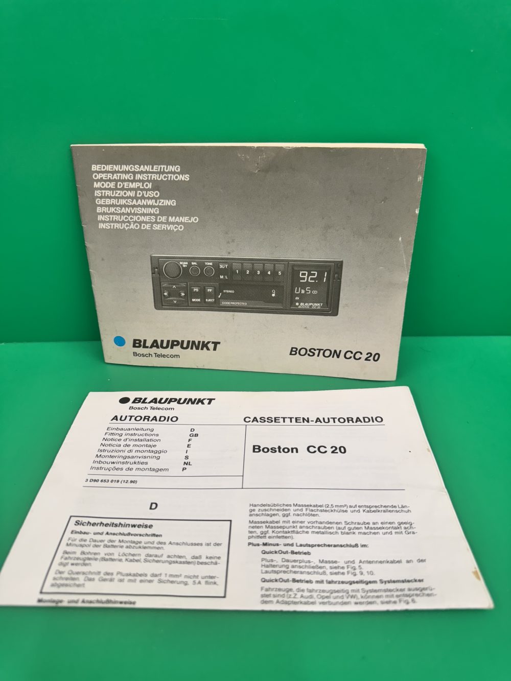 Blaupunkt Boston Cc20 Car Radio Stereo Genuine Instruction Manual