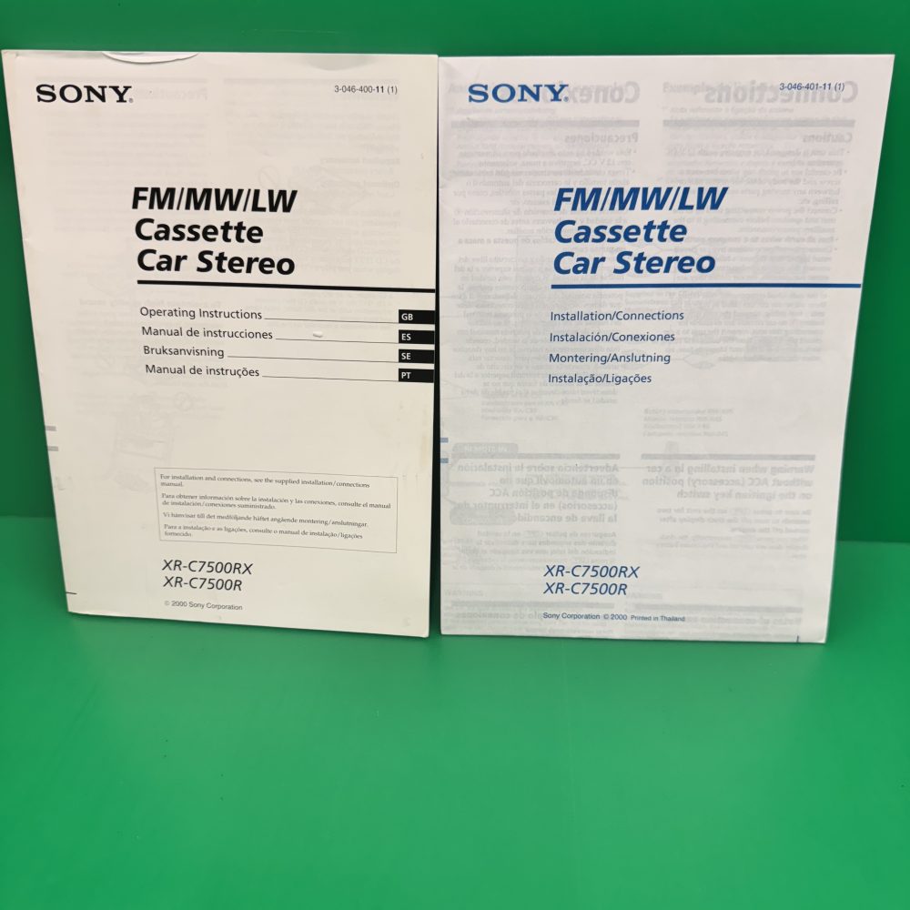 Sony Xr-C7500r Xr-C7500rx Car Radio Stereo Genuine Instruction Manual