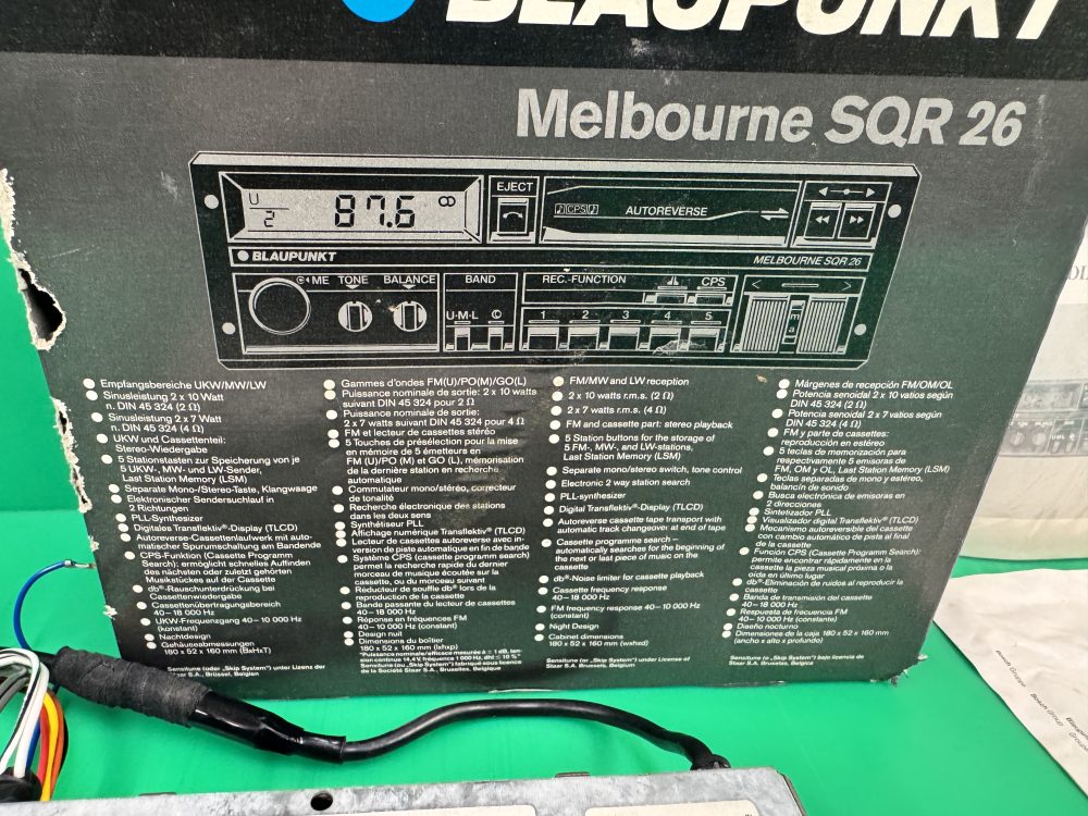 Blaupunkt Melbourne Sqr26 old car radio cassette player boxed excellent - Image 7
