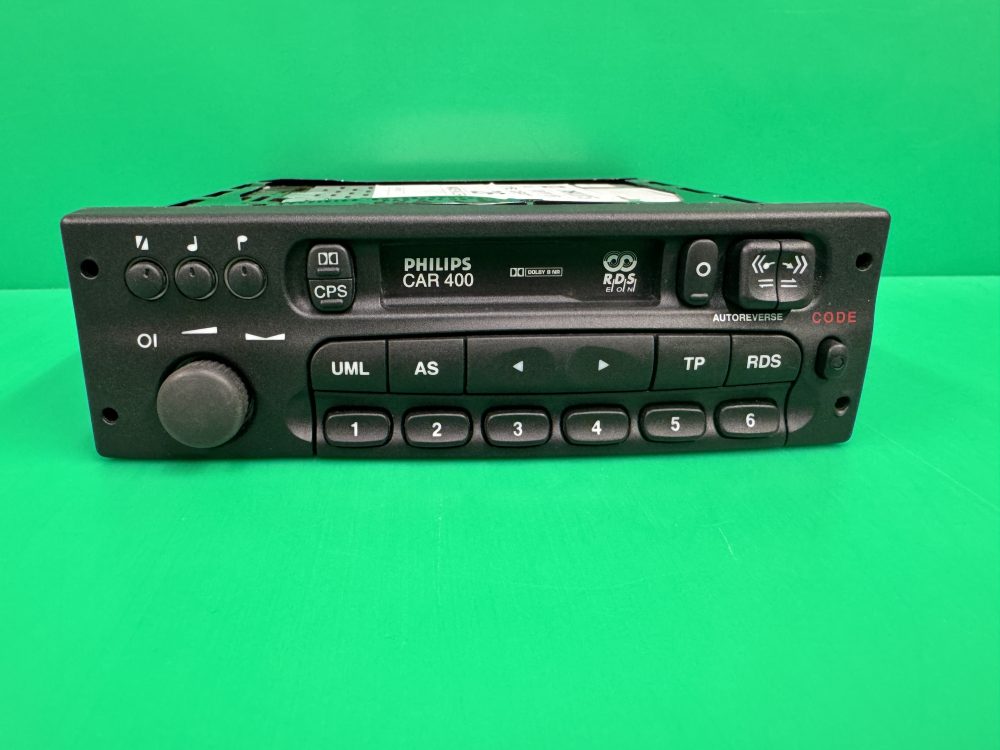 Vauxhall Philips Car400 old car radio cassette player with code and cage