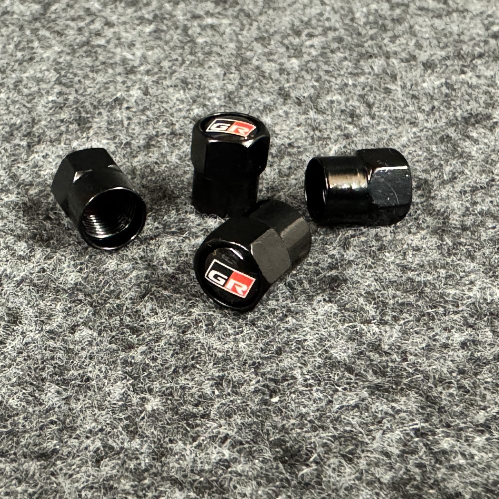 Set of x4 aftermarket Toyota GR Racing Tyre Dust caps