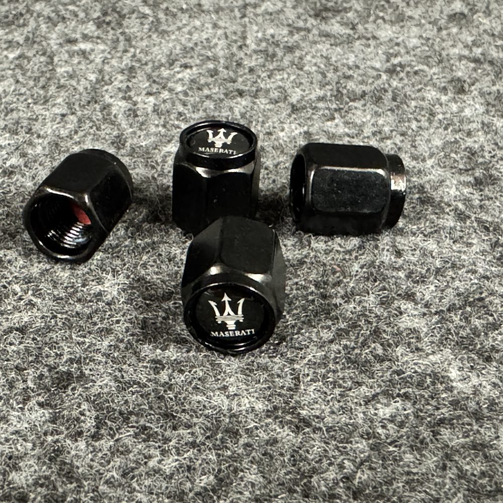 Set of x4 Black Maserati Tyre Dust caps
