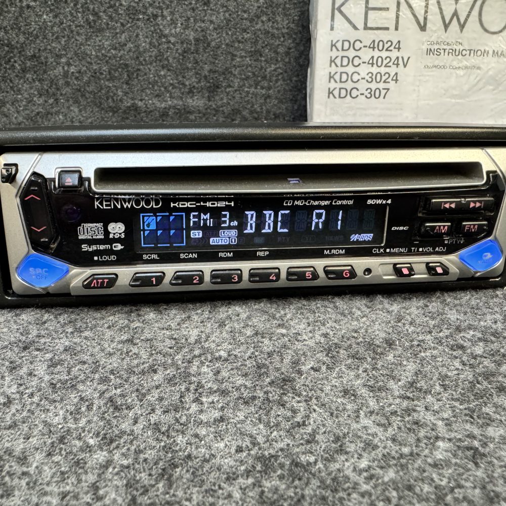 Old School Kenwood Car Radio Stereo Cd Player Kdc-4024