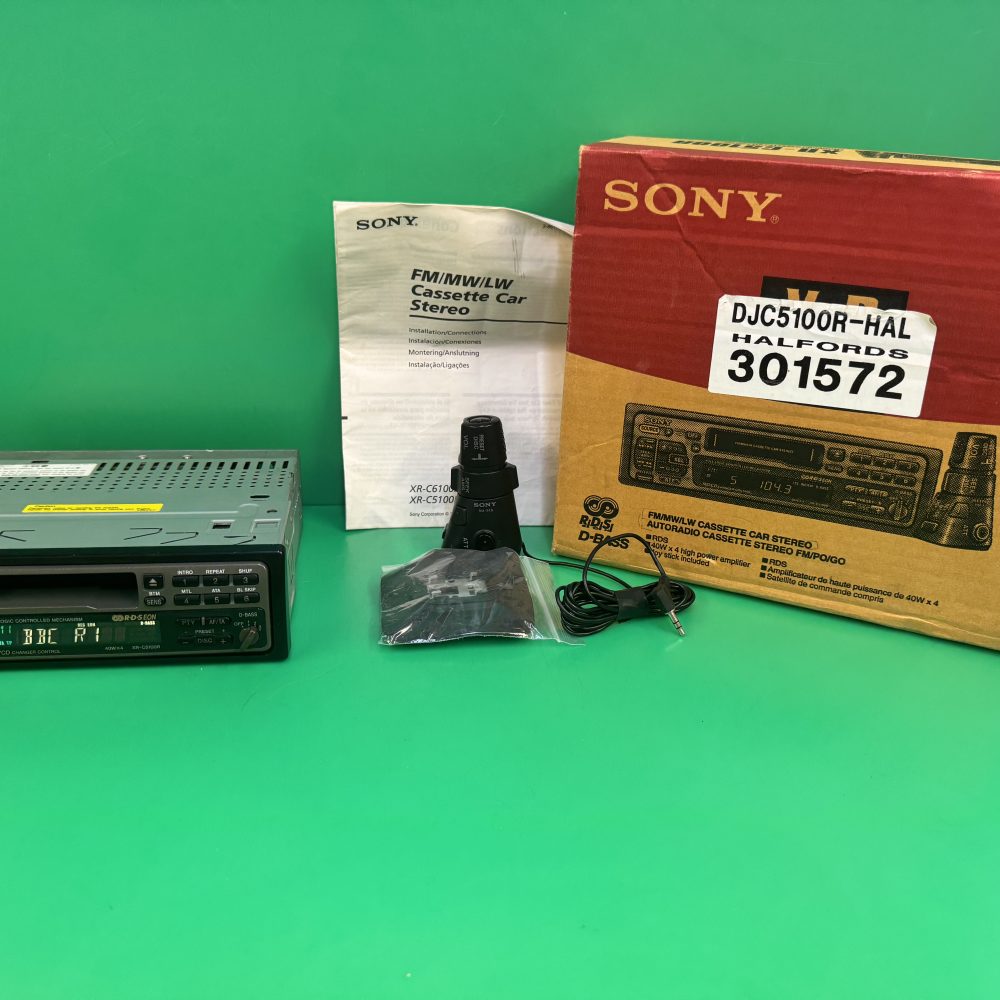 Old Classic 90's Sony Car Radio Cassette Player + Cd Changer Control Xr-C5100r with steering remote