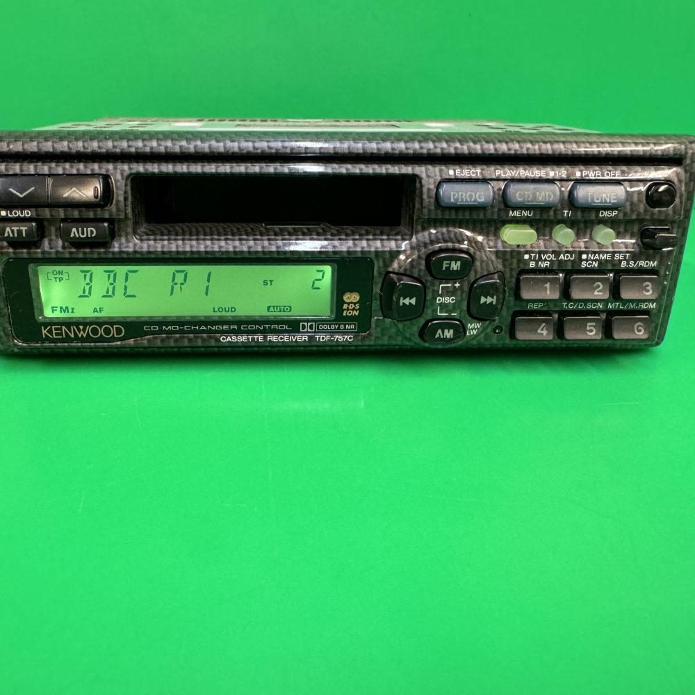 Kenwood Krc-757c Rare Carbon fibre effect old car radio cassette player