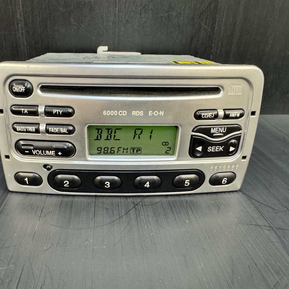 Ford 6000cd Rare Silver colour Car Radio Stereo CD player With code