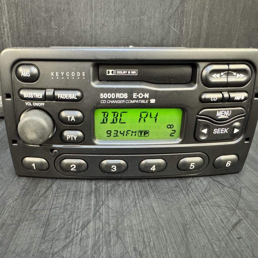 Ford 5000rds car Radio Cassette with code - Transit Fiesta Focus - Rotary volume knob